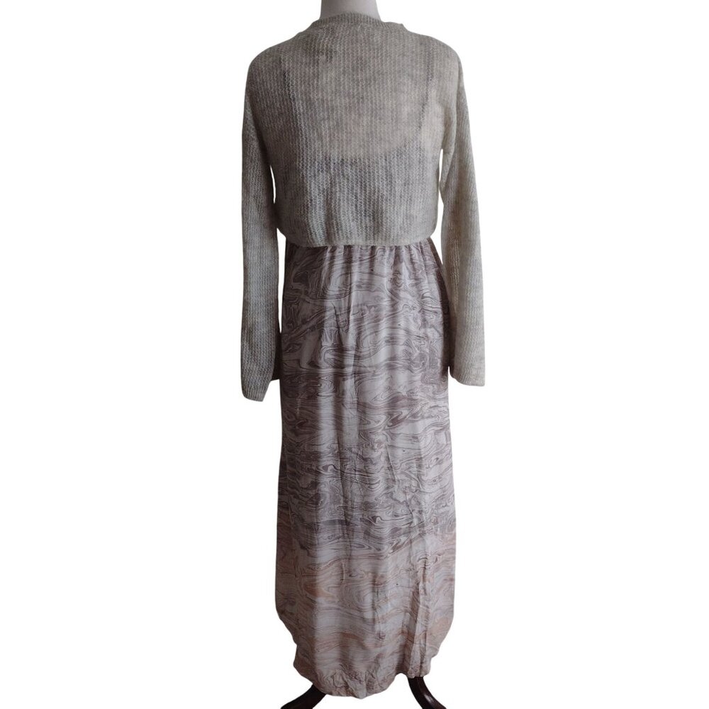 Anthropologie 2 pc Sweater Dress S NEW Alpaca Wool Swirl Print Midi - Picture 10 of 14